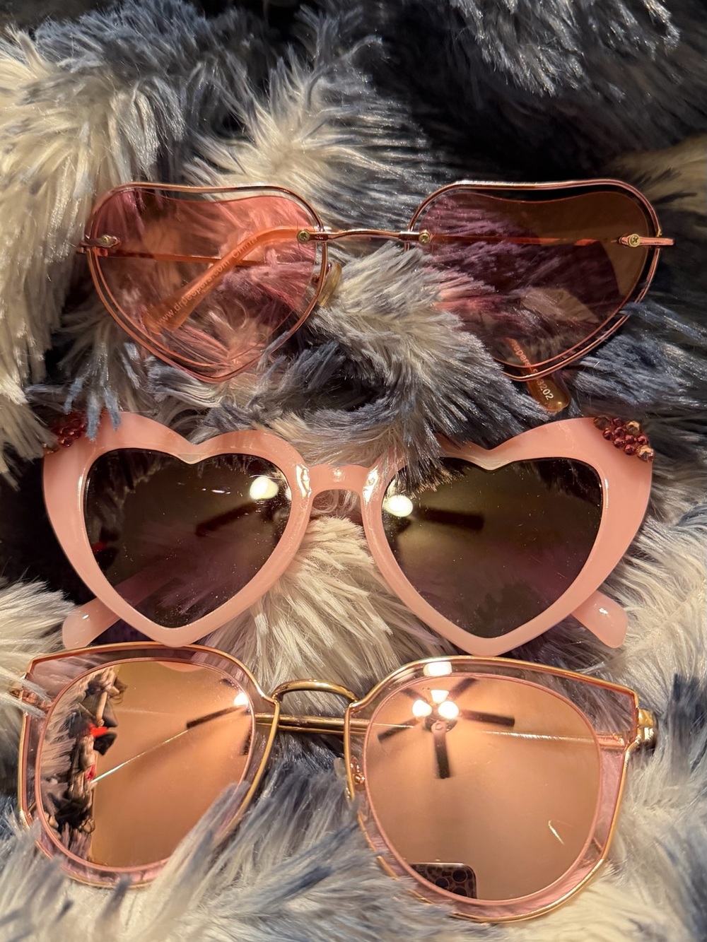 Designer Pink Heart Sunglasses Collection - Women's Designer Shades